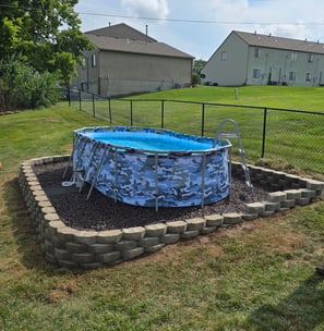 retaining wall around a pool