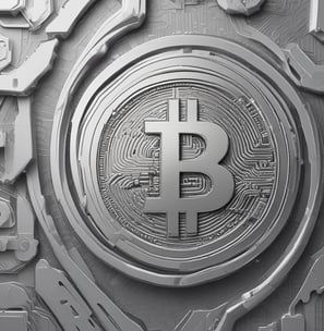 A stack of shiny, gold-like cryptocurrency coins featuring the logos of Ethereum and Bitcoin. The coins have a metallic sheen, with the Ethereum coin displaying a triangular symbol and Bitcoin displaying a 'B' with two vertical lines running through it.