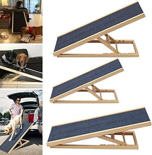 BRIEFNESS Rampe pour chien et chat - Rampe de coffre pour animaux de compagnie - Hauteur réglable - 