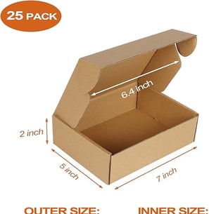 Brown 7x5x2 inch shipping boxes for packaging small business products or mailing gifts