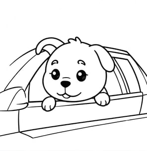 a dog sitting in a car 