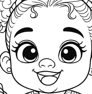 cute african baby coloring page