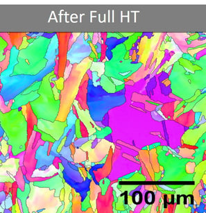 Microstructure of Nickel based superalloy after heat treatment using Selective Laser Melting (SLM).