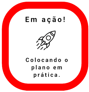 uma placa vermelha e branca que diz "em ação"