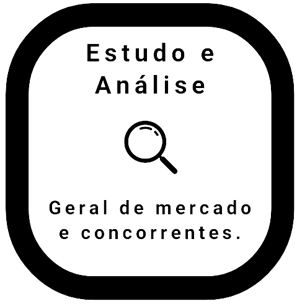 um quadrado preto e branco que diz "estudo e análise"