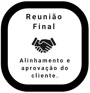 um quadrado preto e branco que diz "reunião final"
