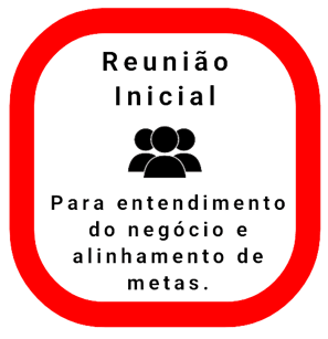 uma placa vermelha e branca que diz "reunião inicial"
