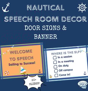 nautical speech room decor signs with navy background and picture of anchor