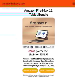 Best Deal on Amazon!  Fire Max 11 Tablet Bundle.