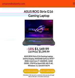 Best Deal on Amazon!  ASUS ROG Strix G16 Laptop