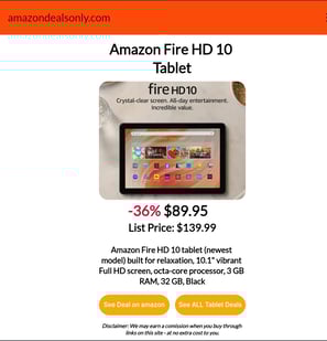 Best Deal on Amazon!  Fire HD 10 Tablet.