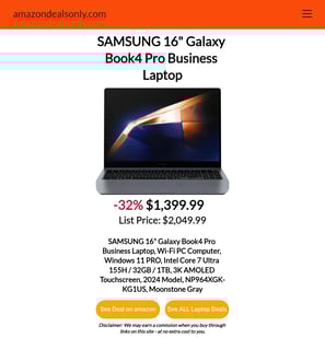 Best Deal on Amazon! Samsung Galaxy Book4 Pro.