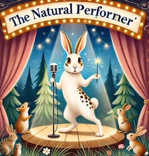 a rabbit with a microphone