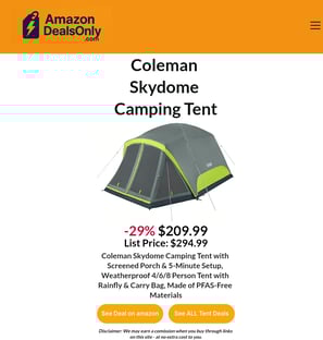 Coleman Skydome Tent -29% Now $209.99 Only on amazon!
