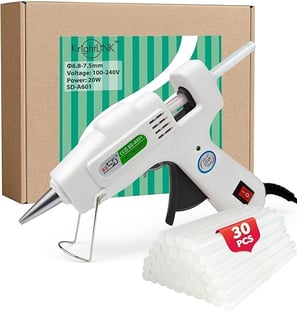 Mini hot glue gun with 30 glue sticks for DIY crafts, school projects, and home repairs