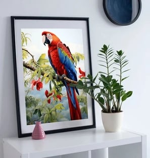 Tropical Treasures - Macaw - Large Portrait Art Print (29.7 x 42cm)