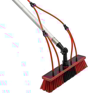 A 26 ft long solar panel cleaning brush