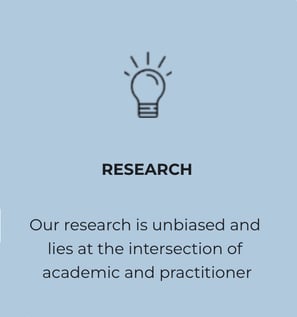 Our research is unbiased and lies at the intersection of academic and practitioner