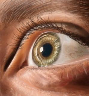 a close up of a person's eye