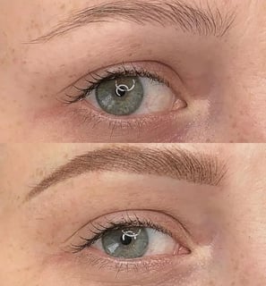 before and after  ombre powder brows