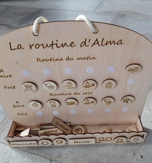 Tableau routine enfant matin et soir découpe laser dxf svg