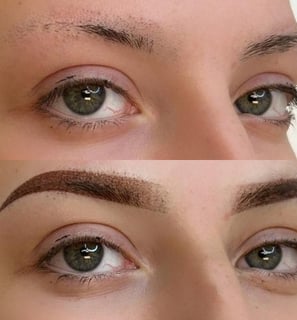 before and after  ombre powder brows