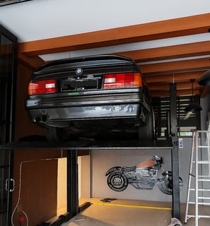Perakitan mesin Lift mobil 2 tingkat