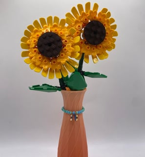 3d print vaas bello beach met legobloemen