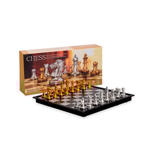 a chess game with chess pieces and a chess board
