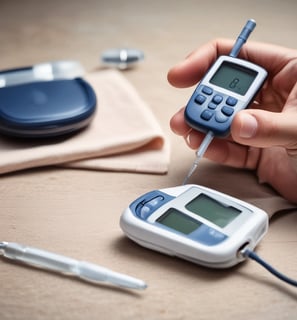 A box featuring a health-related product labeled 'apta+ Glukofit' with a purple and white design. The product claims a vanilla flavor and highlights benefits for diabetes, including low sodium and lactose content, high fiber, vitamins, and calcium. The front design includes a photo of a white beverage to suggest consumption.