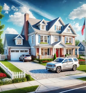 Modern American dream home in a suburban neighborhood - artificial intelligence, latest ai news, ai tools