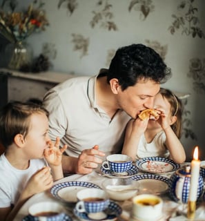 Father with kids.