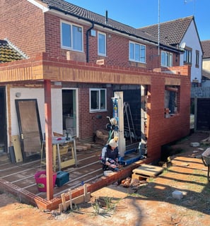 brickwork for a home extension in the malvern hills area