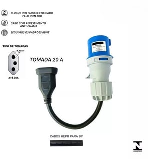 Adaptador Tomada 20a Para 16a Ind Carregador Carro Elétrico