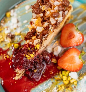 Desert with strawberries