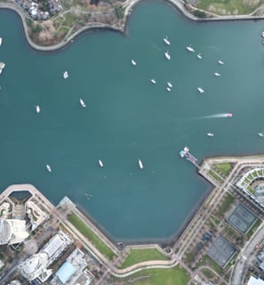 a large body of water with boats in it