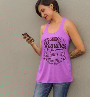 a woman in a tank top with a cell phone