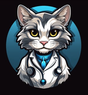 a cat with a doctor's coat on