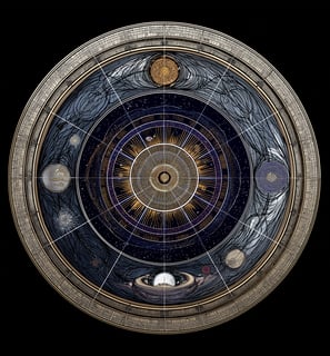 a circular clock with a clock on it