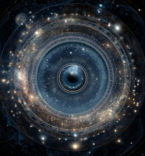 a large eye looking into a spiralle with a large eyeball
