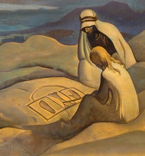 Signos del cristo-Pintura de Nicolas Roerich