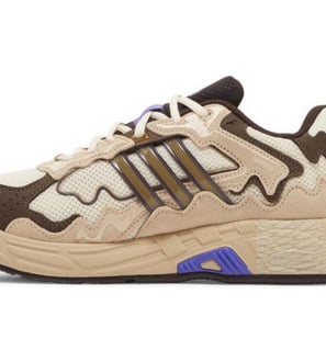 Adidas Response CL 'Paso Fino' collaboration sneaker with Bad Bunny in beige suede, brown accents, and equestrian-inspired de