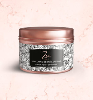 Himalayan Cedar and Jasmine scented copper tin candle