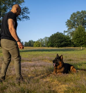 Einzeltraining mit Hund Dobby im Park