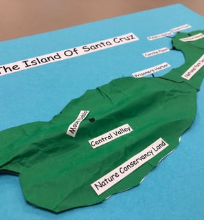 a paper model of the island of santa cruz, california in Channel Islands National Park