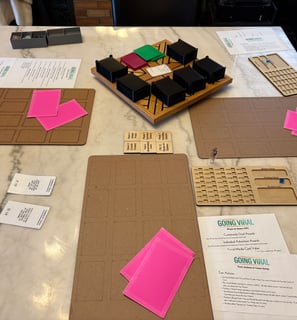 Picture of the first full playtest of going viral with family members.