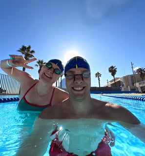 enduranceID witth Ignas and Dasha in the pool, endurance sports