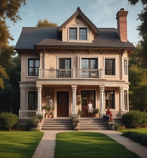 Two platform structures with stairs are positioned side by side. One platform is orange with an orange and purple 'Tezos' symbol on top, while the other is green with a blue and orange 'Bitcoin' symbol. The platforms are set on a blue and mustard yellow background, and there is a large circular arch in the backdrop.