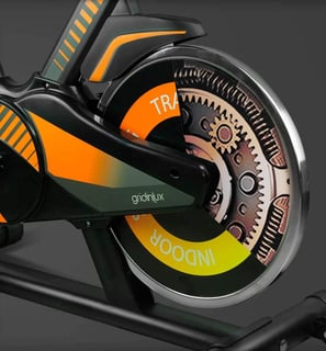 a bicycle with a clock on the front of it