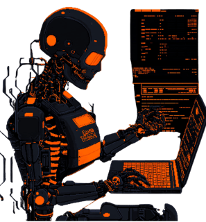 Undead robot doing marketing job
